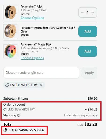 Polymaker latest coupon